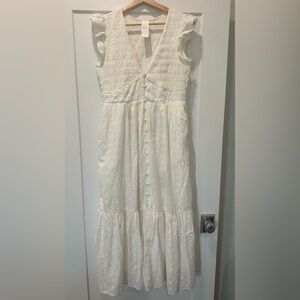 Anthropologie Peregrine Midi Dress White Size Medium